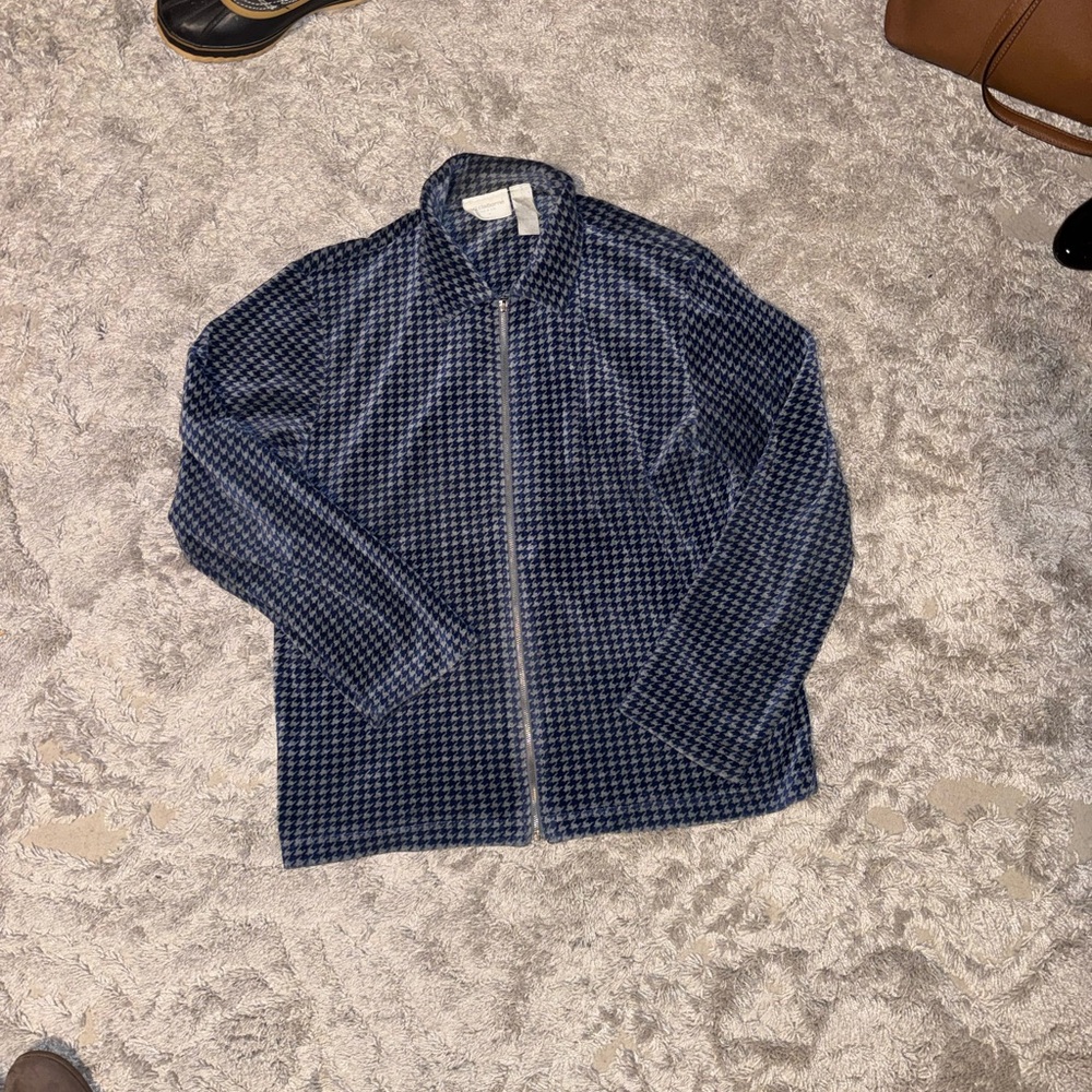 Liz Claiborne Navy Houndstooth Jacket